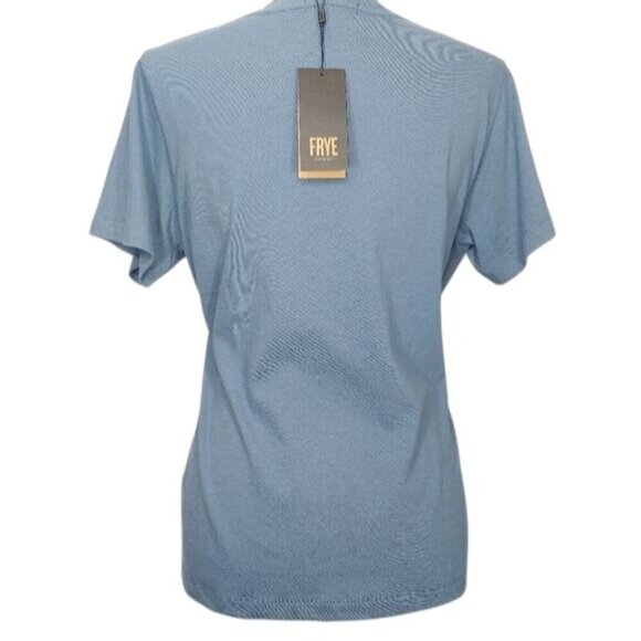 Frye Logo Blue V-Neck Short Sleeve T-shirt - Picture 6 of 8